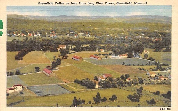 Greenfield Valley in Greenfield, Massachusetts as Seen from Long View Tower.