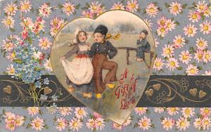 Heart is silk material Valentines Day 1914 