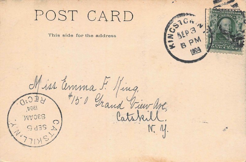 Kingston Point, Kingston, New York., very early postcard, used in 1904