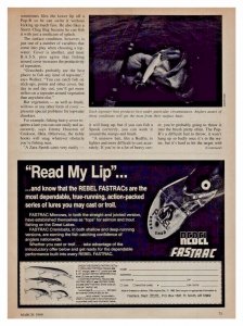 c1988 Rebel Fastrac  Fishing Lures Print Ad Old Fishing Lure