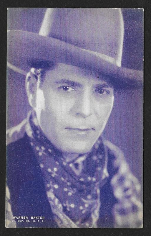 ARCADE CARD Cowboy Entertainer Warner Baxter