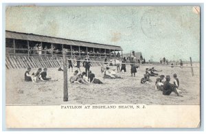 1906 Scene at Pavilion Highland Beach New Jersey NJ Antique Postcard