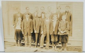 Real Photo Group of Boys and Young Men Possibly Schoolmates c1910 Postcard P14