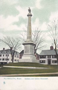 PLYMOUTH, Massachusetts, 1900-1910s; Soldiers And Sailors Monument, Tuck 5683