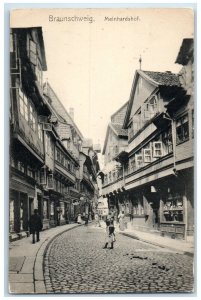 c1910 Meinhardshof Road in Braunschweig Germany Antique Unposted Postcard