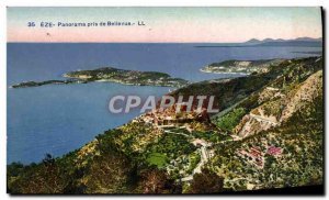 Old Postcard Eze Panorama Taken From Bellevue