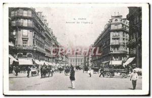 Old Postcard Paris Opera Avenue I