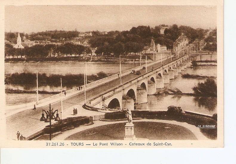 Postal 027019 : Tours. Le Pont Wilson - Coteaux de Saint-Cyr