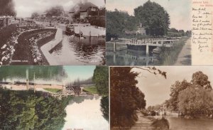 Feeding Swans RPC at Sonning Lock & 3x Vintage 4x Antique Berkshire Postcard s