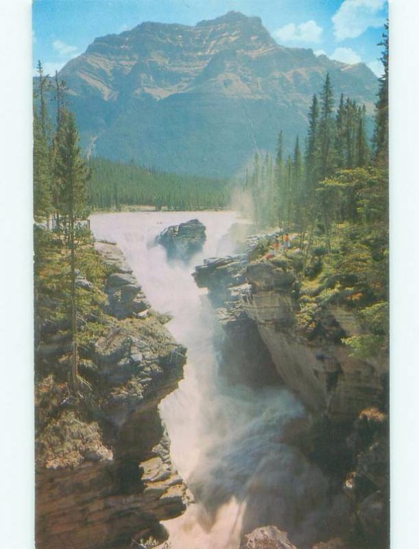 Unused Pre-1980 WATERFALL SCENE Jasper National Park Alberta AB E4230