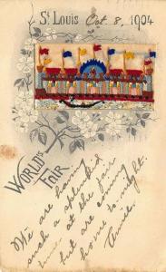 1904 St. Louis Fair Embroidered Silk Postcard