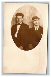 Vintage 1910's RPPC Postcard Photo of Young Men