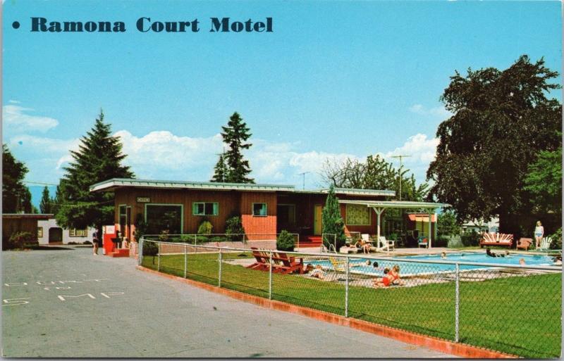 Ramona Court Motel Vancouver BC Burnaby Pool Unused Vintage Postcard D66