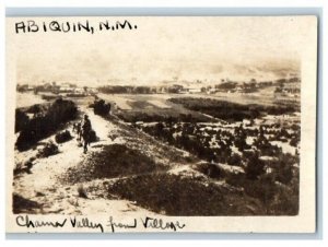 c1910's Birds Eye View Chama Valley From Village Abiquiu NM RPPC Photo Postcard