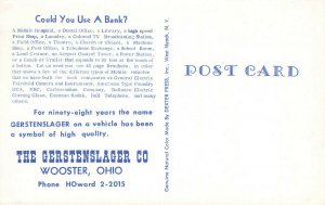 Wooster OH Gerstenslager All-Use Bus Type Truck Triple View Postcard