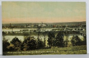 Harrisburg PA River And City View from Fort Washington Postcard P18