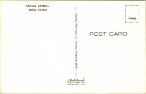 Kansas State Capitol Topeka KS Dome Postcard VTG UNP Plastichrome Vintage Unused 