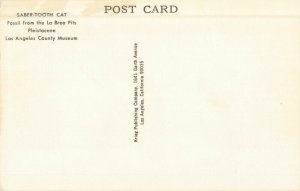 Postcard Saber Tooth Cat Los Angles California