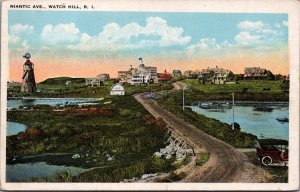 USA Niantic Avenue Watch Hill Rhode Island Vintage Postcard C007