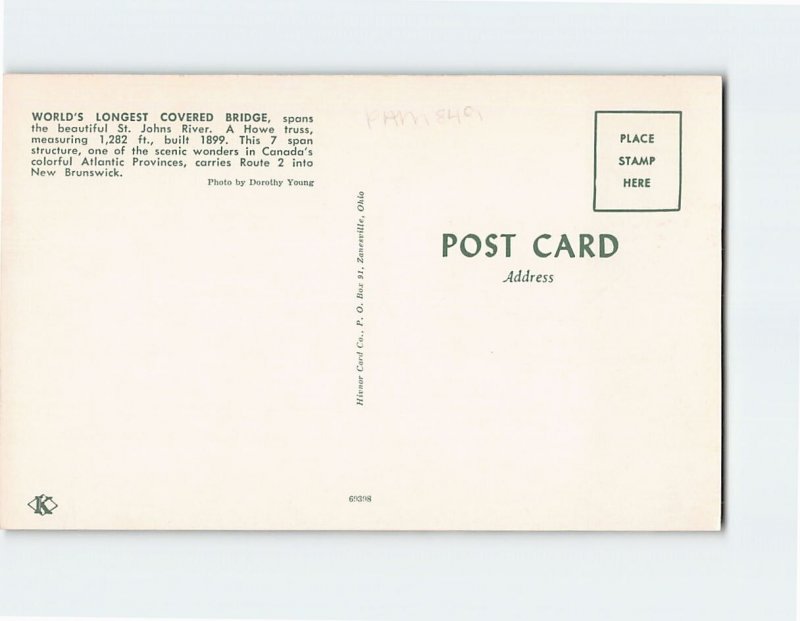 Q-24252 World's Longest Covered Bridge New Brunswick Canada