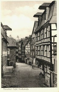 Germany Monschau Eifel Kirchstrasse Vintage Postcard 03.72