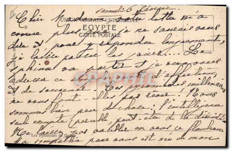 Postcard Ancient Egypt Egypt Pyramids Quisah