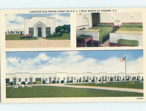 Unused Pre-1980 MOTEL SCENE Cheraw South Carolina SC hk0227@