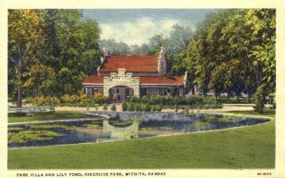 Park Villa & Lily Pond, Riverside Park - Wichita, Kansas KS