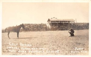 Gordon Nebraska Sheridan Rodeo Cowboy Calf Roping Pudry Real Photo PC AA75711