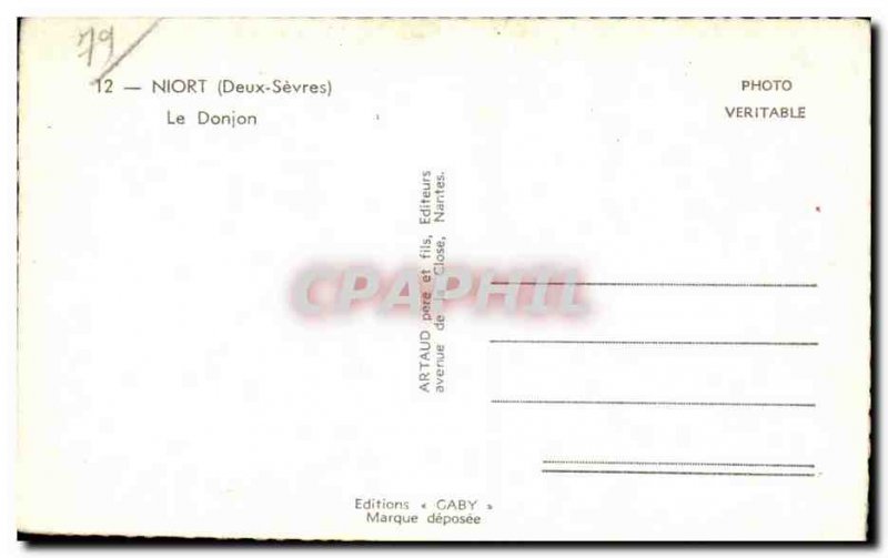 Old Postcard Niort Le Donjon