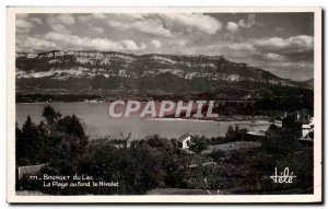 Old Postcard Aix les Bains Bourget du Lac La Plage Au Fond The Nivolet