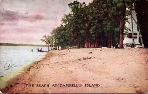 Iowa The Beach At Campbell's Island 1911