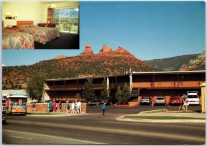 VINTAGE CONTINENTAL SIZE POSTCARD THE CANYON PORTAL MOTEL SEDONA ARIZONA & RATES