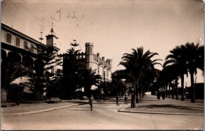 Spain Palma de Mallorca Paseo de Sagrera Vintage RPPC C050