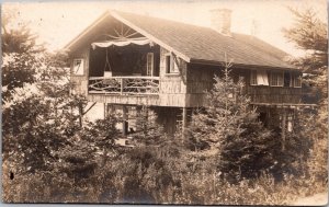 Real Photo Postcard Art Colony Home Building in Boothbay Harbor, Maine