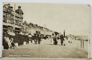 UK Weymouth Parade Antique Postcard K1