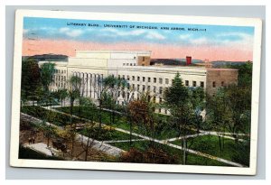 Vintage 1936 Postcard Literary Building University of Michigan Ann Arbor MI