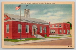 Wareham MA Post Office And Makepeace Building Massachusetts Postcard D42