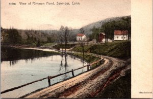 Hand Colored Postcard View of Rimmon Pond in Seymour, Connecticut