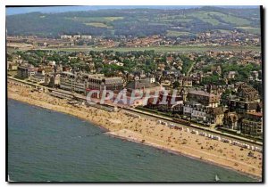 Postcard Moderne Cabourg Calvados Beach flowers General View and Beach and th...