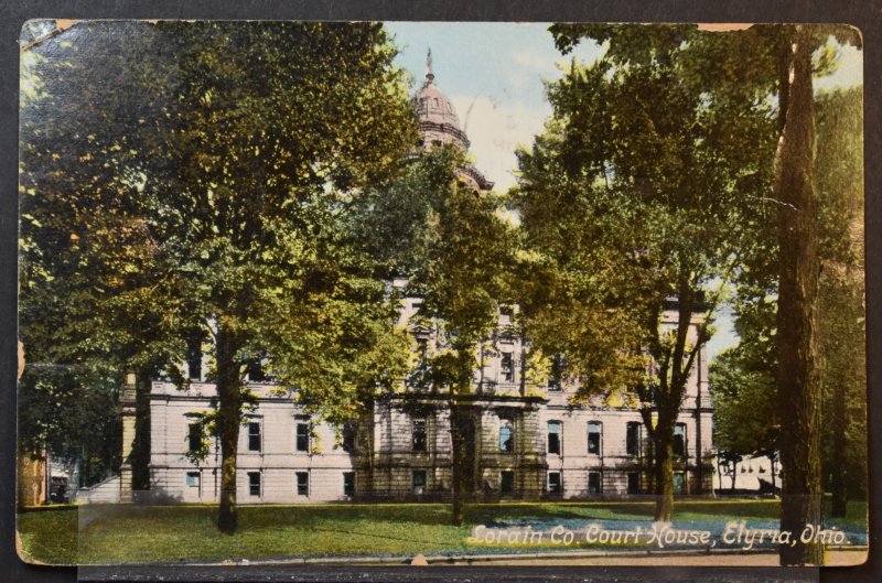 Elyria, OH - Lorain Co. Court House - 1911 Flag Cancel
