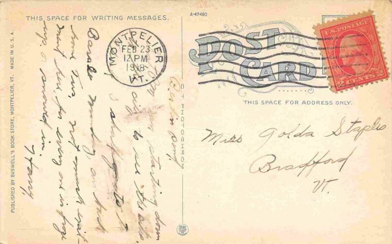 State Capitol Montpelier Vermont 1918 postcard