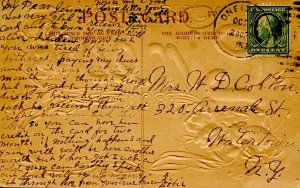 Greeting -  Just a few lines from _____       (embossed, gold)