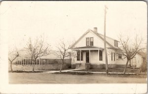 RPPC House with Huge Greenhouse 1916 Real Photo Postcard G26