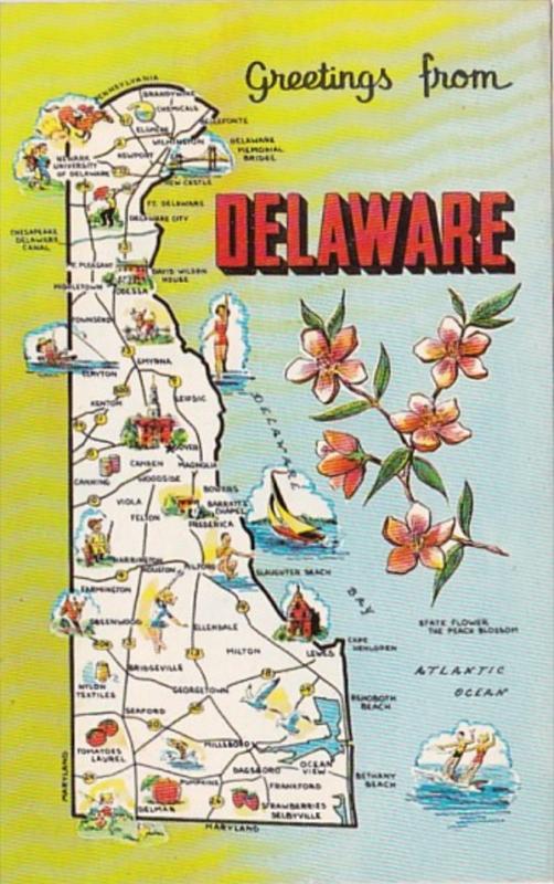 Greetings From Delaware With Map