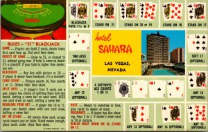 Advertising Postcard Rules 21 Blackjack Hotel Sahara in Las Vegas, Nevada