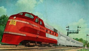 Vintage Rock Island Rocket New Streamlined Engine Advertising Unused Postcard P3