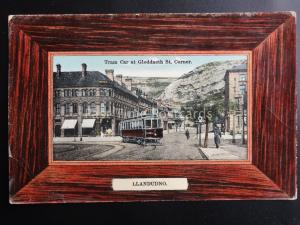 Llandudno TRAM CAR AT GLODDAETH STREET CORNER c1909 Postcard by G.R. Thompson