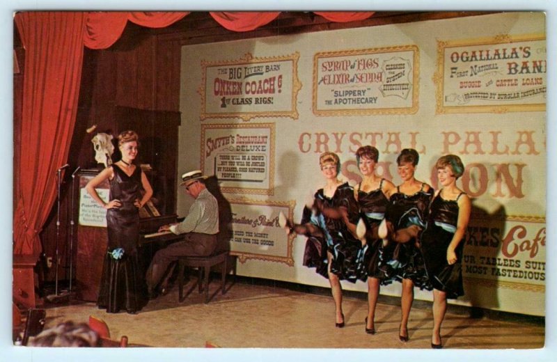 OGALLALA, NE ~ Can Can Dancers CRYSTAL PALACE SALOON Roadside 1973 ...