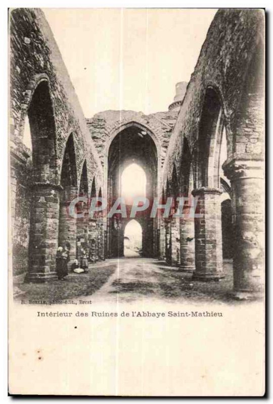 Old Postcard Interior Ruins of the Abbey St. Matthew